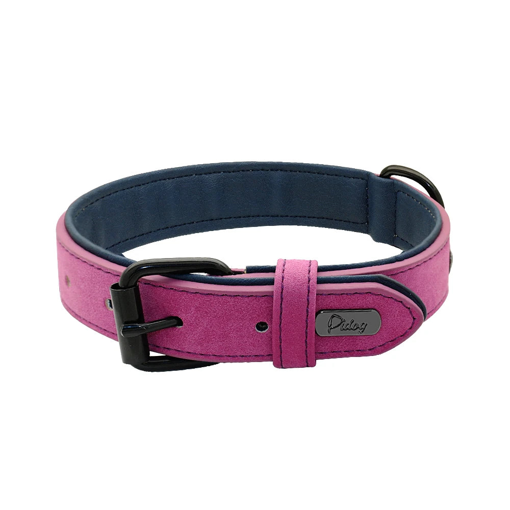 Collar de cuero acolchado con relleno