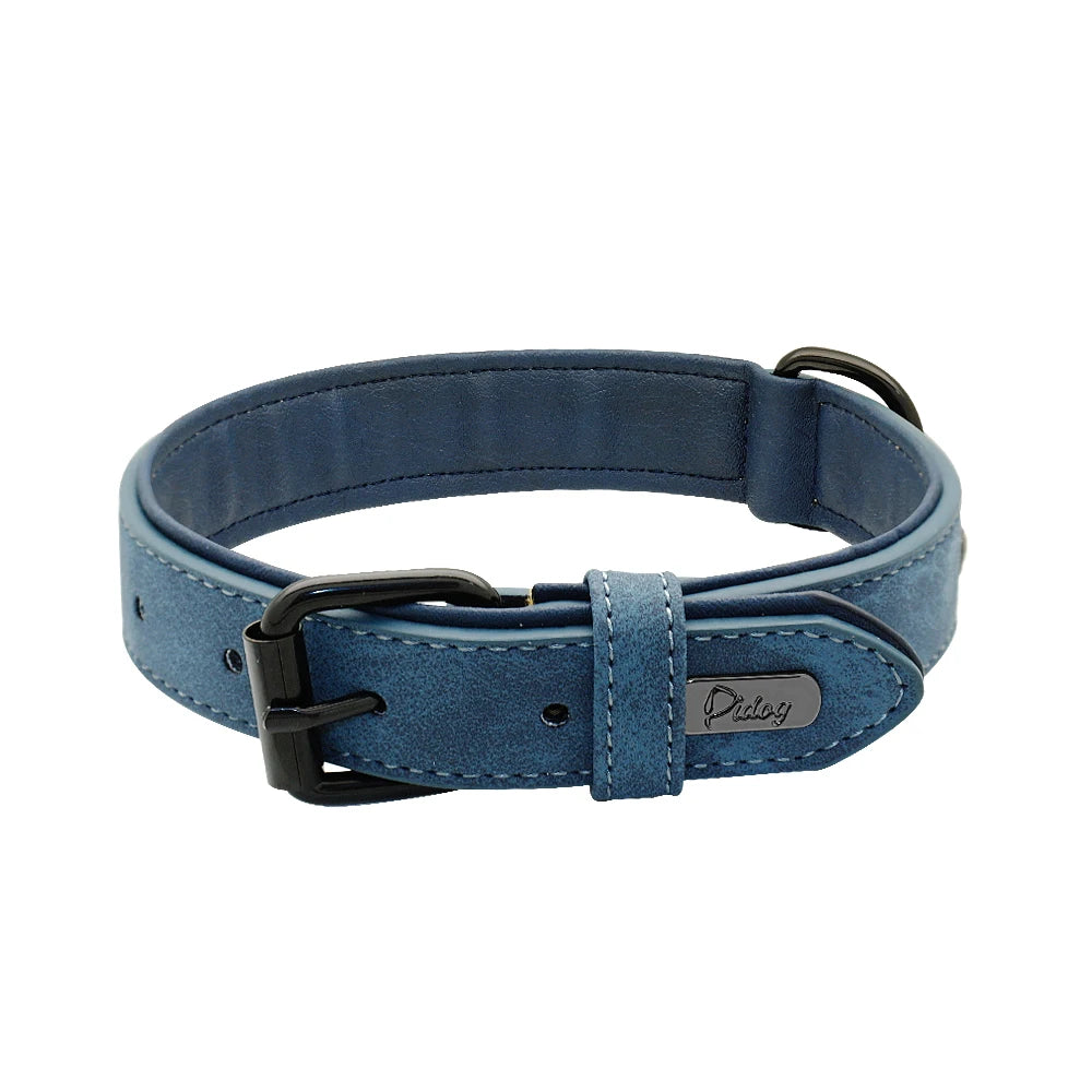 Collar de cuero acolchado con relleno