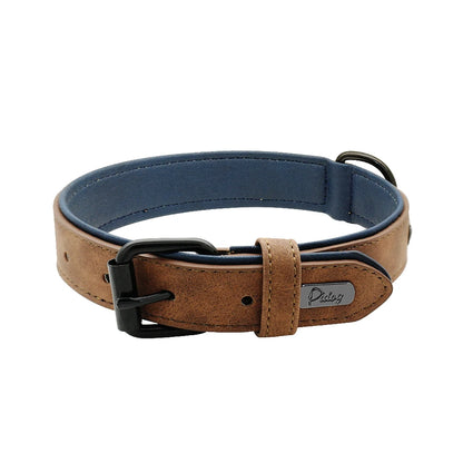 Collar de cuero acolchado con relleno